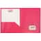 JAM Paper 9.5" x 11" Fuchsia Pink Plastic 2 Pocket POP Folders, 6ct.